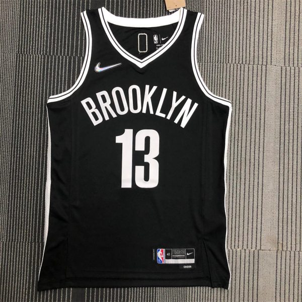 NBA Brooklyn Nets V-Neck Black 75th anniversary Jersey HARDEN#13 S-XXL