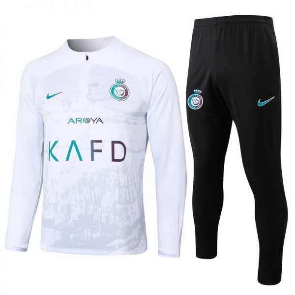 25/26 Al-Nassr white Long-sleeved half-pull training kit Football team kit
