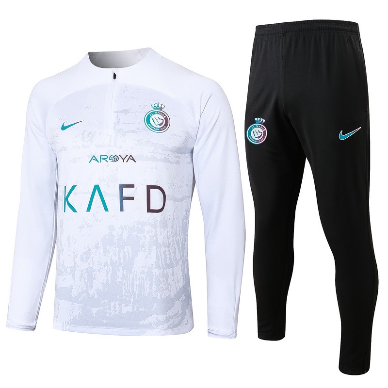 25/26 Al-Nassr white Long-sleeved half-pull training kit Football team kit