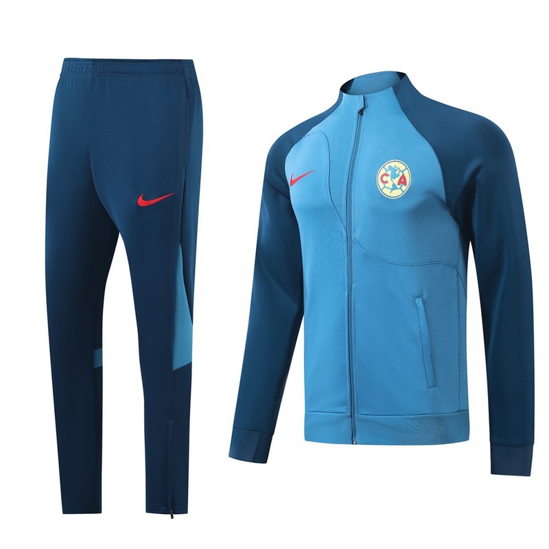 2024 Club Americas Blue Jacket Training Suit Set Football Team Shirt Sports Fashion