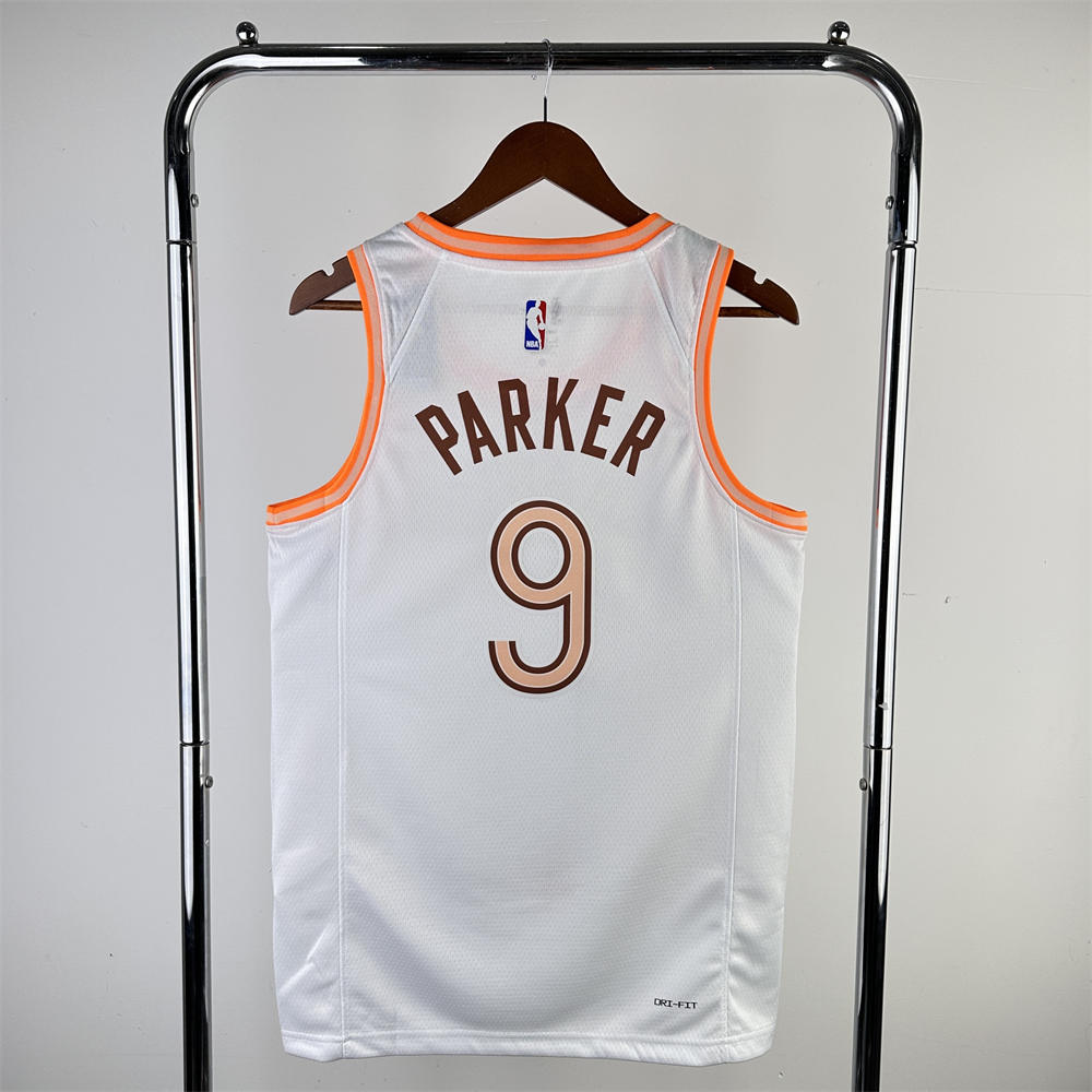 NBA San Antonio Spurs PARKER#9 2024 White City Edition Swingman Jersey S-XXL