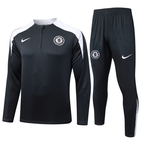 202526 Chelsea dark gray Long-sleeved half-pull training kit Football team kit