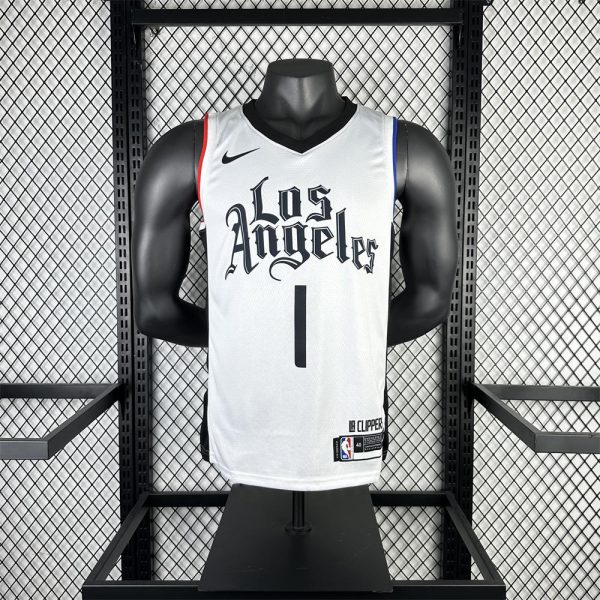 NBA Los Angeles Clippers V-Neck White Jersey HARDEN#1 S-XXL