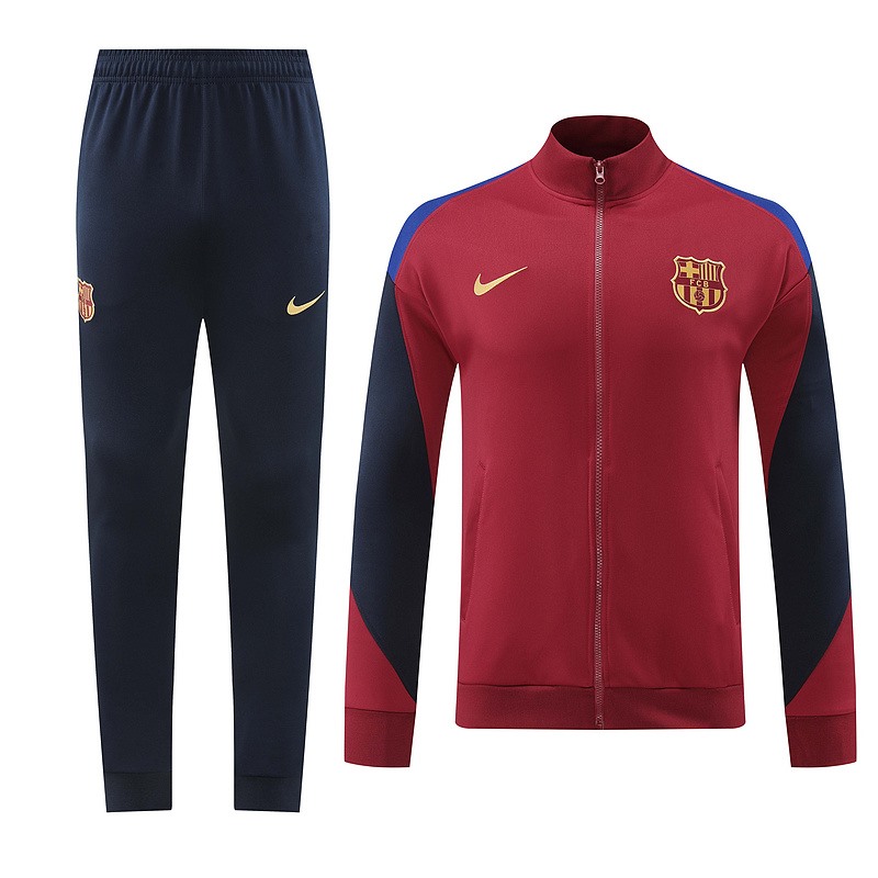 2024 Barcelona Maroon Jacket Training Suit Set Football Team Shirt Sports Fashion