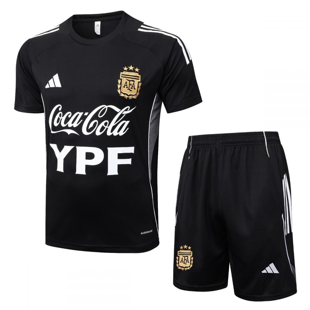 2026 Argentina Black Training Set Shirt and Shorts
