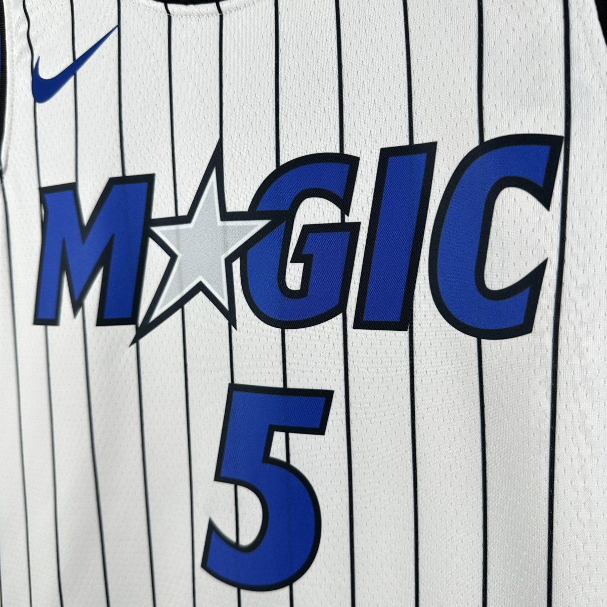NBA Orlando Magic 2025 Round Neck Home White Jersey BANCHERO#5 S-XXL