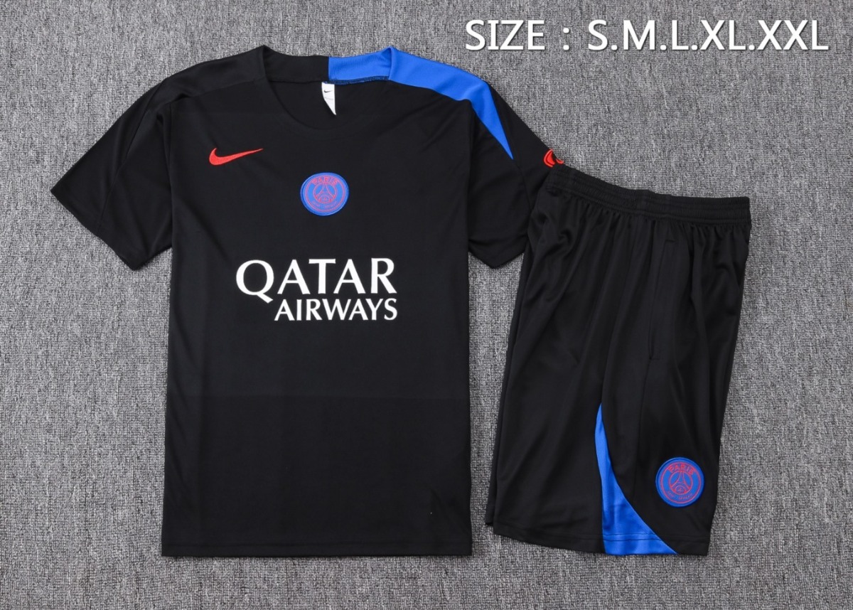 2026 PSG Black Training Set Shirt and Shorts