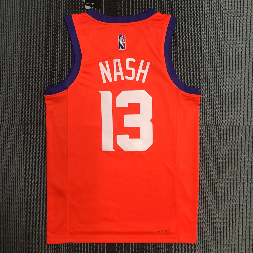 NBA Phoenix Suns V-Neck Orange 75th Anniversary NASH#13 jersey S-XXL