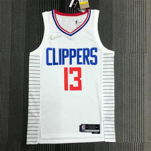 NBA Los Angeles Clippers V-Neck White 75th Anniversary Jersey GEORGE#13 S-XXL