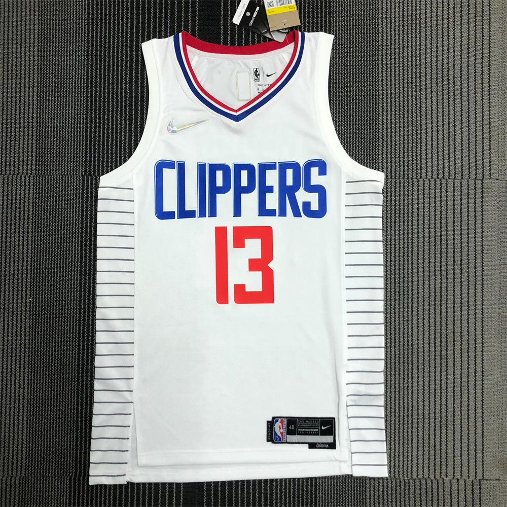 NBA Los Angeles Clippers V-Neck White 75th Anniversary Jersey GEORGE#13 S-XXL