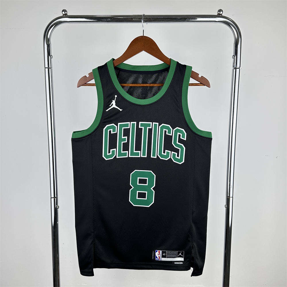 NBA Boston Celtics 2023 Round Neck Black Jersey PORZINGIS#8 S-XXL