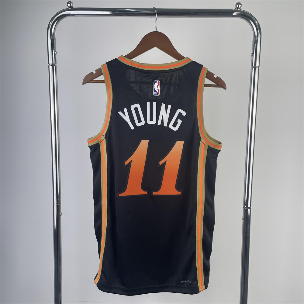 NBA Altanta Hawks Round Neck Black Jersey YOUNG#11 S-XXL