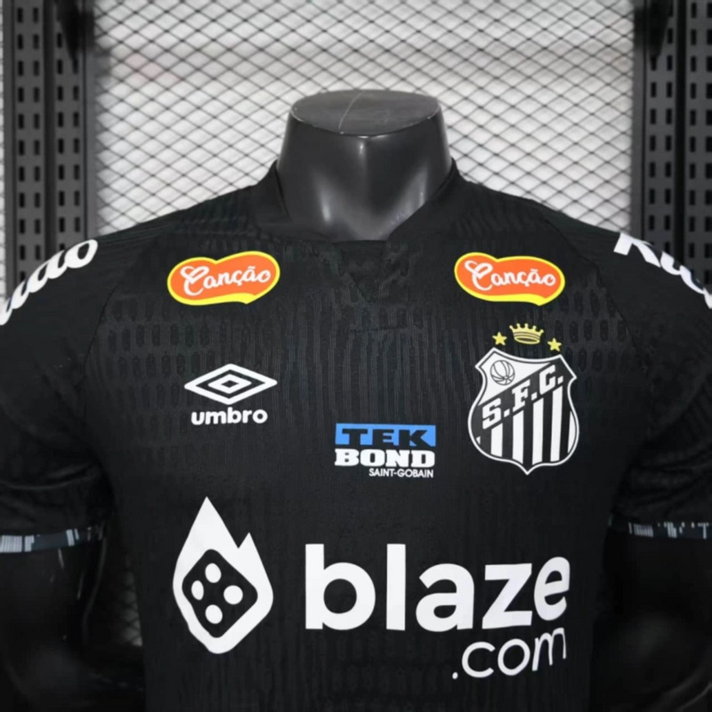 2024/25 Santos Special Edition Black Jersey With Sponsors jersey Player Version