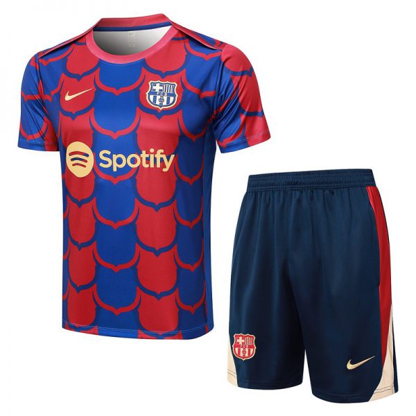 24/25 Barcelona Blue Red Training Set Shirt and Shorts