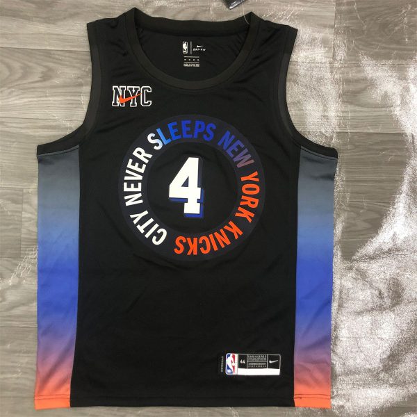 NBA New York Knicks Round Neck Black jersey ROSE#4 S-XXL