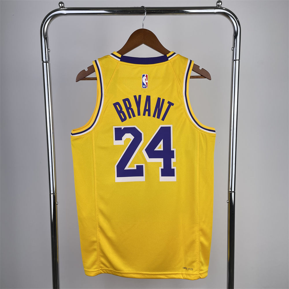 NBA Los Angeles Lakers Kobe Bryant#24 2022/23 Gold Association Edition Swingman Jersey S-XXL