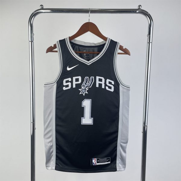 NBA San Antonio Spurs WEMBANYAMA#1 2022/23 Black Icon Edition Swingman Jersey S-XXL