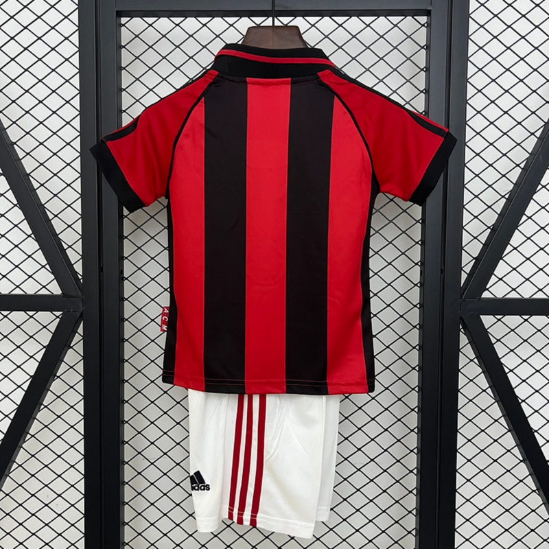 Retro AC Milan 98/99 Home jersey Kid Kits Size 16-28