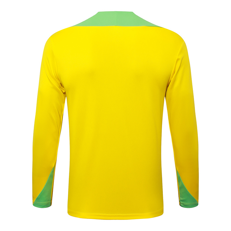 24/25 Brazil Yellow Long-sleeved half-pull training kit Football team kit