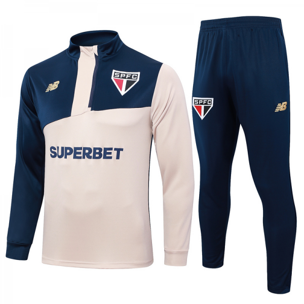 24/25 Sao Paulo Royal blue Yellow Long-sleeved half-pull training kit Football team kit
