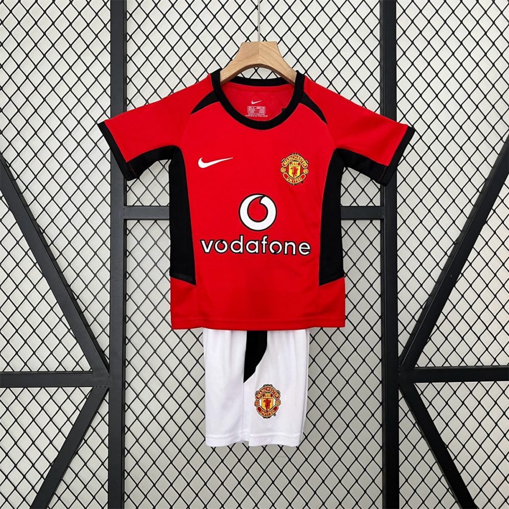 Retro Manchester United 02/04 home  jersey Kid Kits Size 16-28