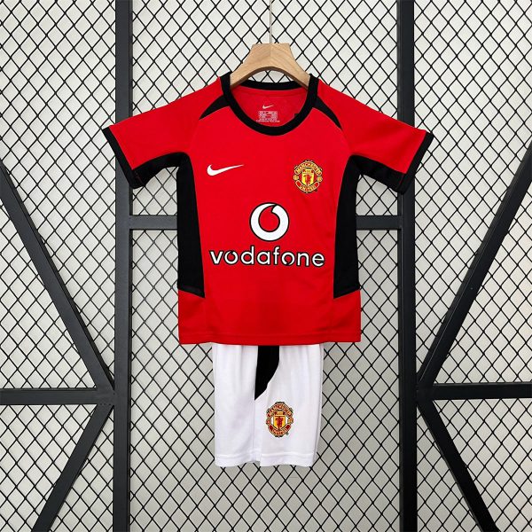 Retro Manchester United 02/04 home  jersey Kid Kits Size 16-28