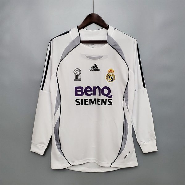 Real Madrid 06/07 Home Retro jersey Home Long Sleeves Fan Version