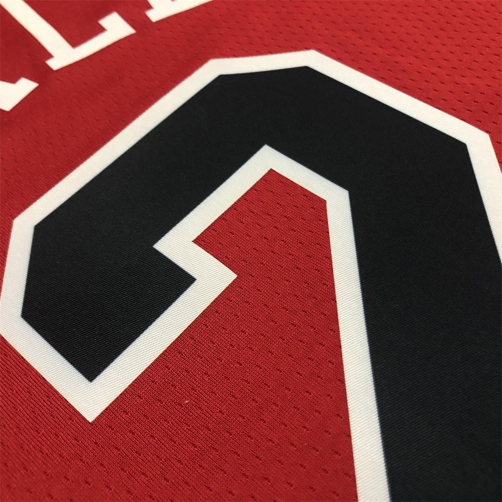 NBA Chicago Bulls Round Neck Red 75th anniversaryJersey BALL#2 S-XXL