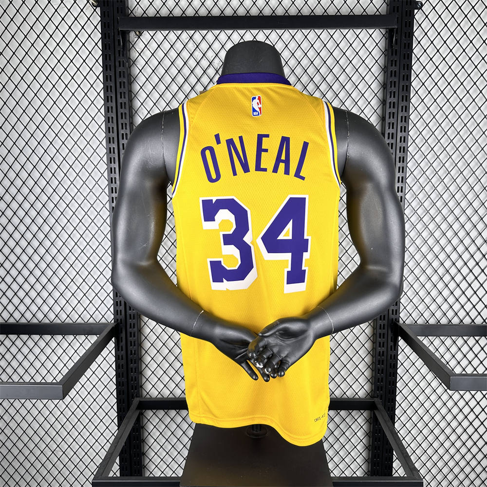 NBA Los Angeles Lakers O'NEAL#34 2022/23 Gold Association Edition Swingman Jersey S-XXL