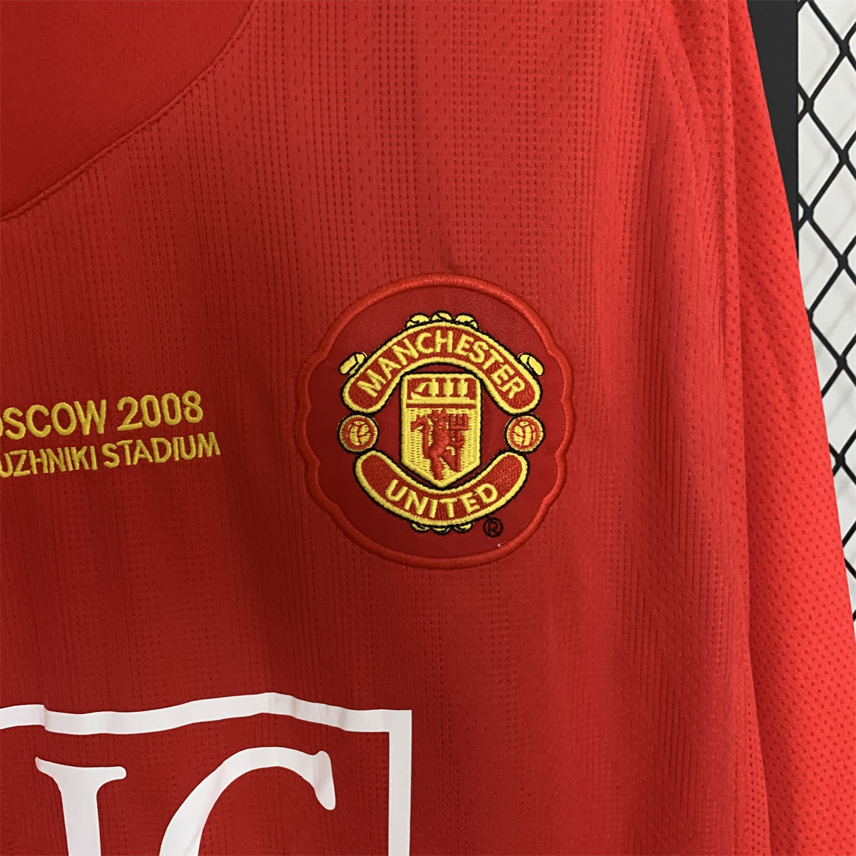 Retro Manchester United 07/08 long sleeve Champions League version home jersey Fan Version