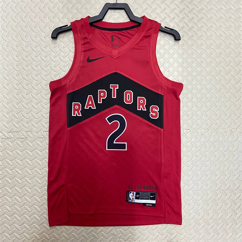 NBA Toronto Raptors V-Neck Red Jersey LEONARD#2 S-XXL