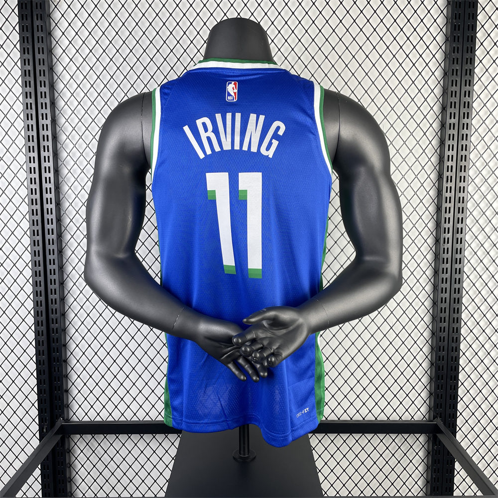 NBA Dallas Mavericks V-Neck Blue Jersey IRVING#11 S-XXL