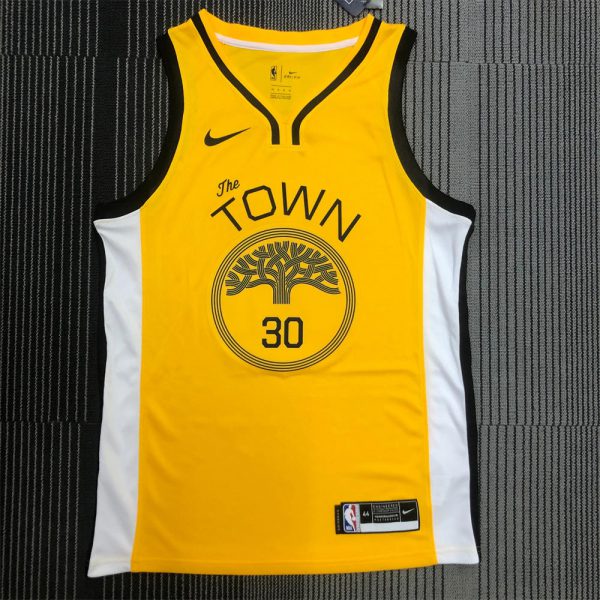NBA Golden State Warriors V-Neck Yellow Jersey CURRY#30 S-XXL