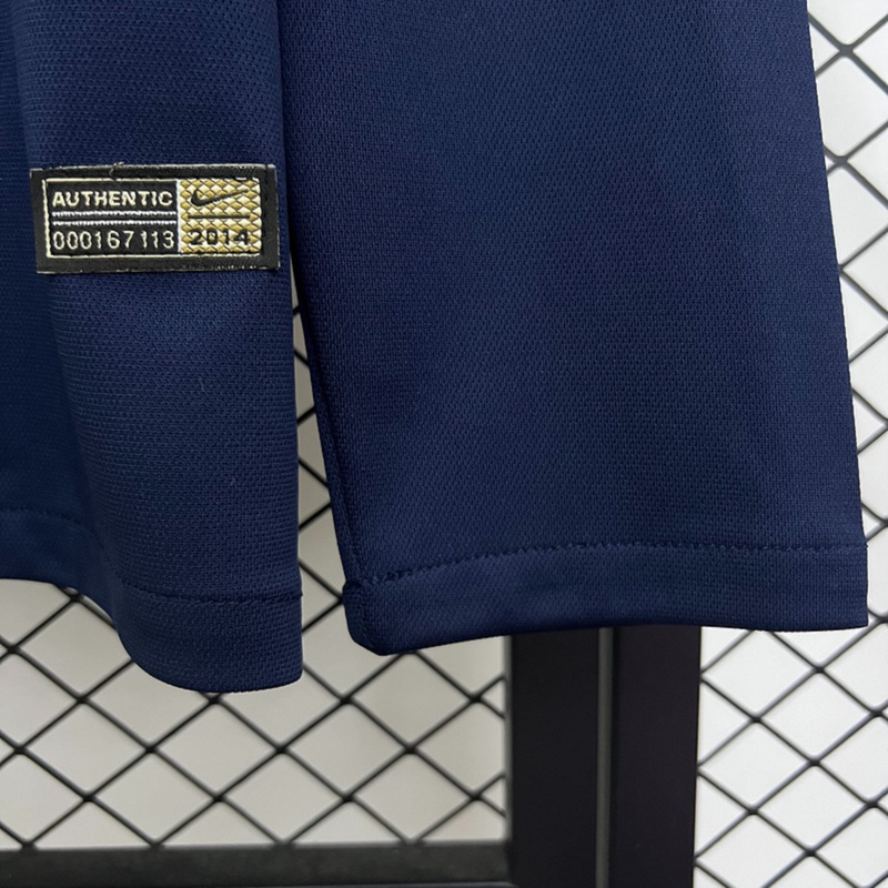 Retro France 2014 Home Long Sleeve jersey Fan Version
