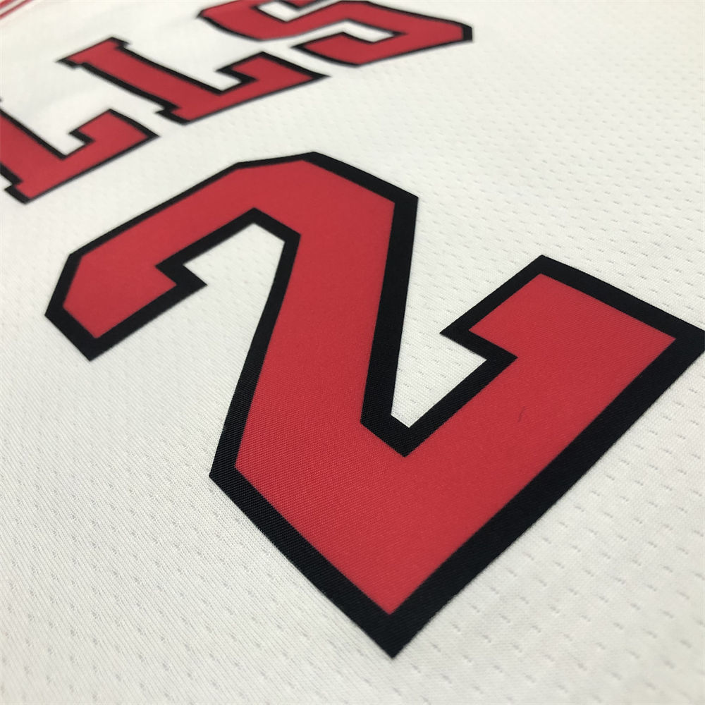 NBA Chicago Bulls Round Neck White Jersey BALL#2 S-XXL