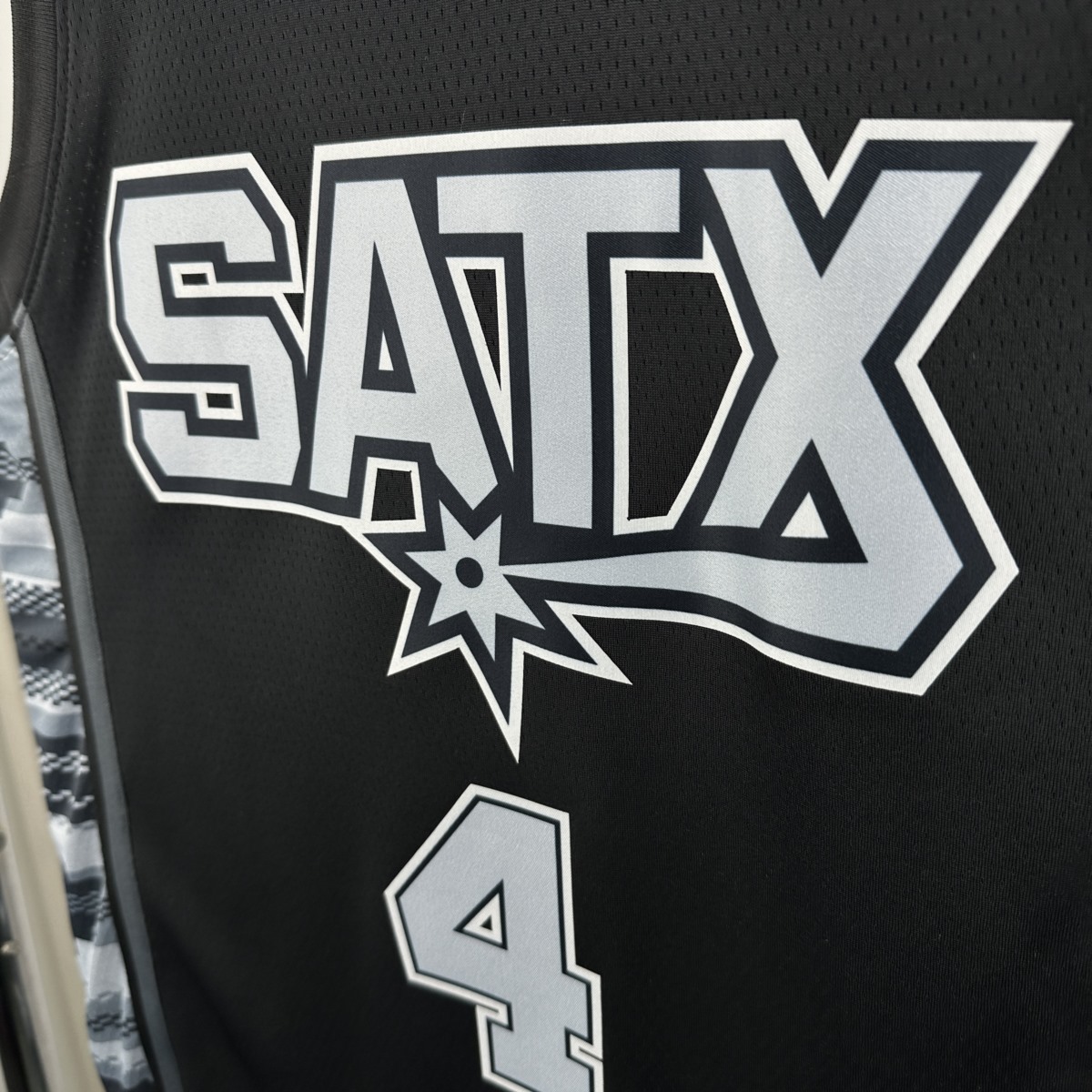NBA San Antonio Spurs V-Neck Black jersey FOX#4 S-XXL