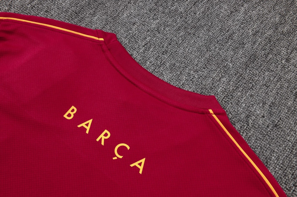 2026 Barcelona Maroon Training Set Shirt and Shorts