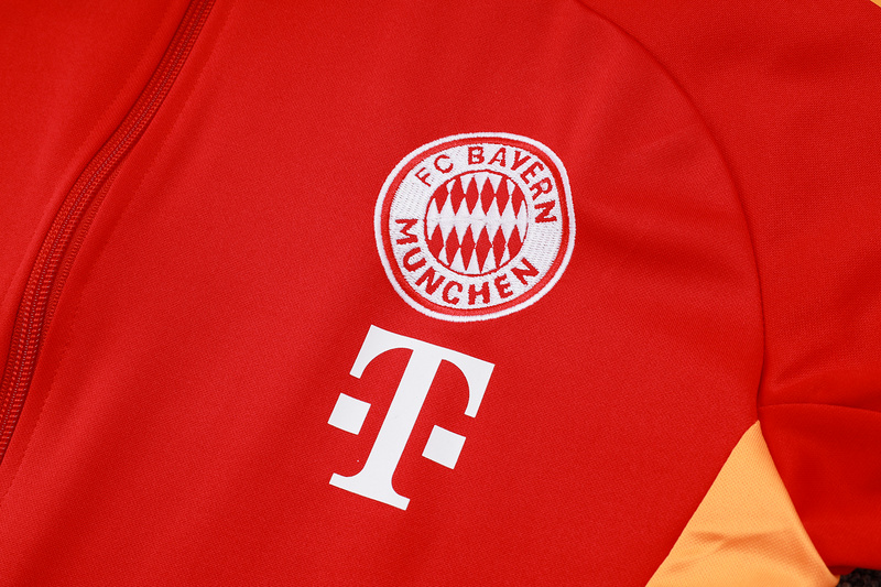 2024/25 Bayern Munich Red Jacket Training Suit Set Football Team Shirt Sports Fashion