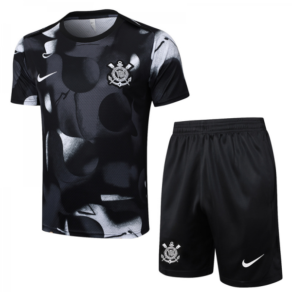 2025/26 Corinthians Black Training Set Shirt and Shorts