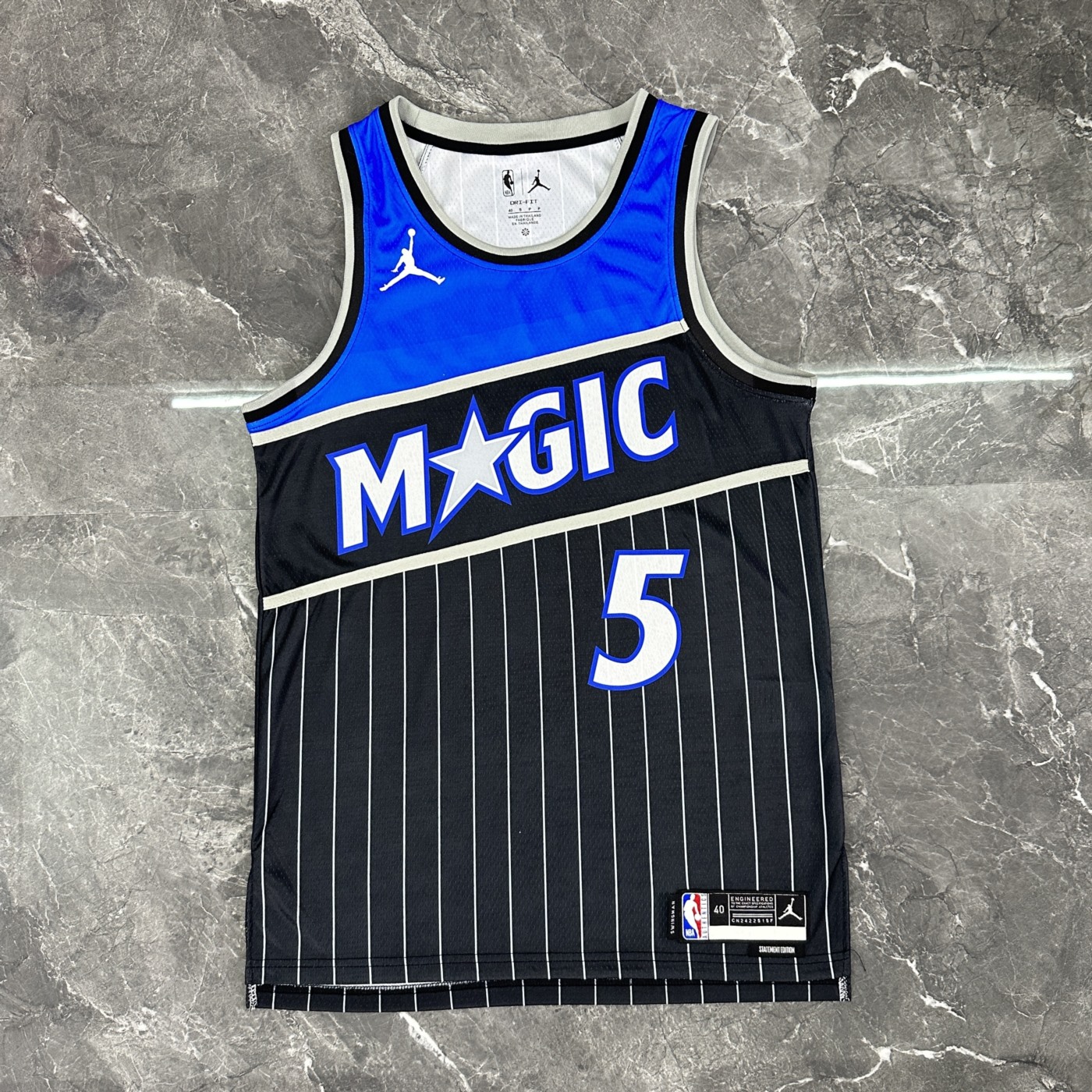 NBA Orlando Magic 2025/26 Round Neck Jordan Edition Black Jersey BANCHERO#5 S-XXL