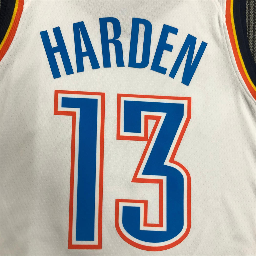 NBA Oklahoma City Thunder V-Neck White Jersey HARDEN#13 S-XXL