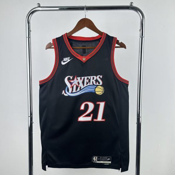 NBA Philadelphia 76ers 2026 Vintage Style Black Jersey EMBIID#21