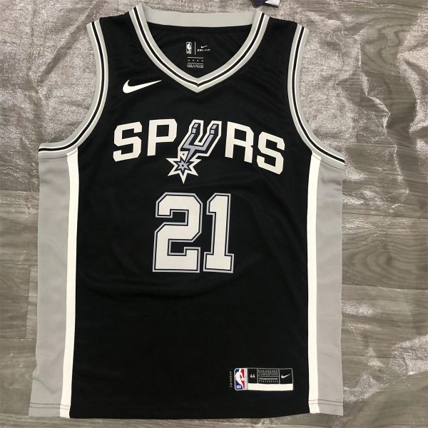 NBA San Antonio Spurs V-Neck Black jersey DUNCAN#21 S-XXL