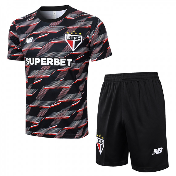 24/25 Sao Paulo Black Training Set Shirt and Shorts