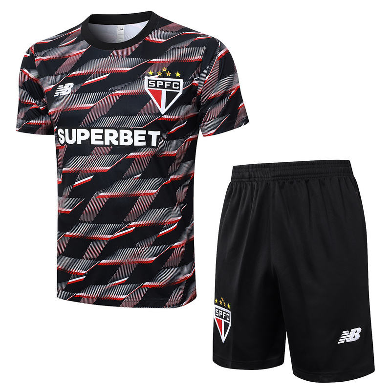 24/25 Sao Paulo Black Training Set Shirt and Shorts