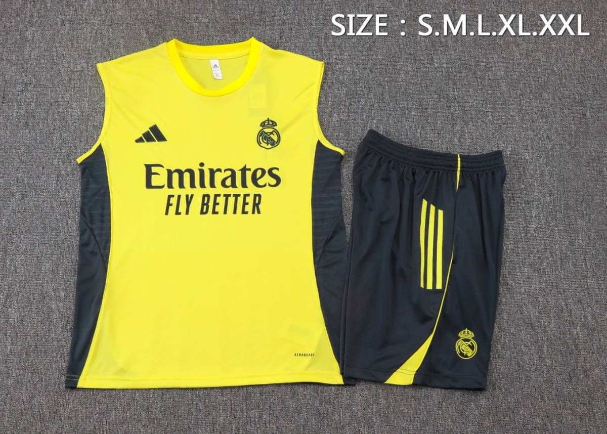 2026 Real Madrid Yellow Training Set Shirt and Shorts