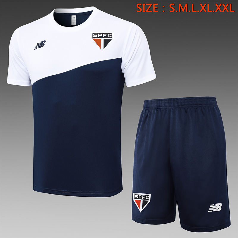 24/25 Sao Paulo Blue and White Training Set Shirt and Shorts