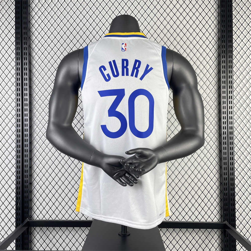 NBA Golden State Warriors 2023 V-Neck White Jersey CURRY#30 S-XXL
