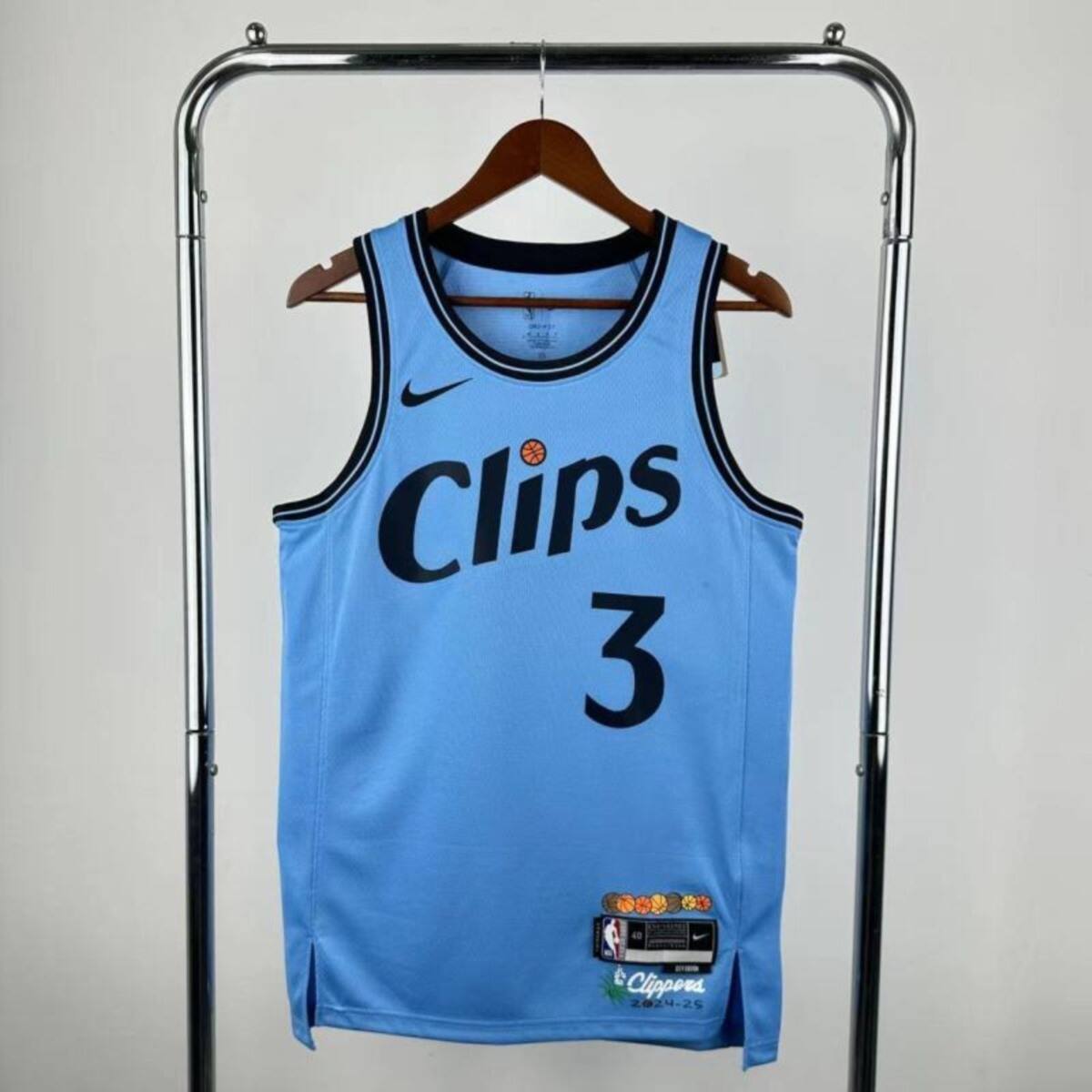NBA Los Angeles Clippers 24/25 City Edition Round Neck Blue Jersey PAUL#3 S-XXL