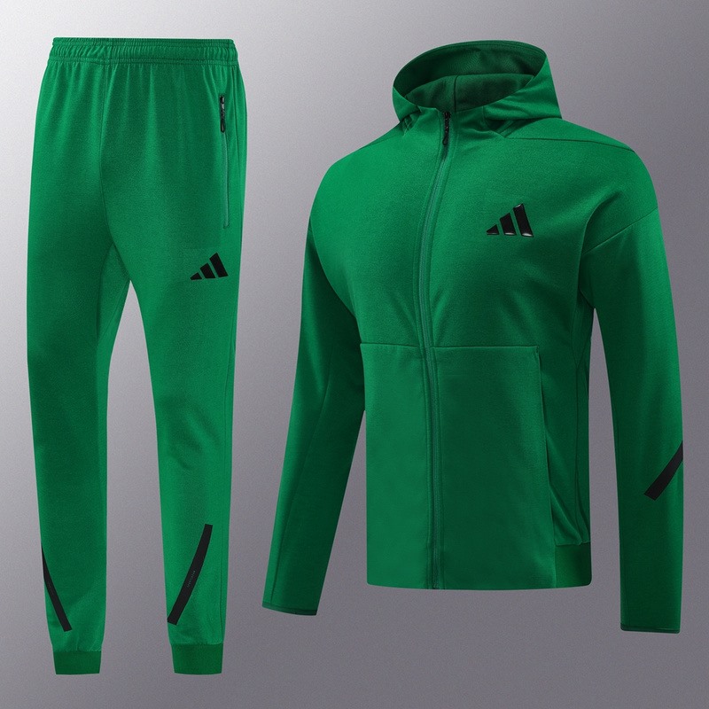 2024 Adidas Green Hoodie Jacket Kit Set Football Team Shirt Sports Fashion